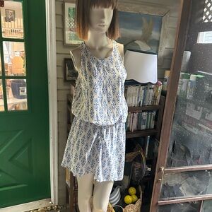 Joie Blue and White Patterned Halter Dress
